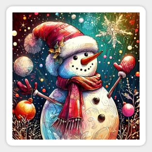Discover Frosty's Wonderland: Whimsical Christmas Art Featuring Frosty the Snowman for a Joyful Holiday Experience! Magnet